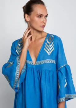 Outlet Greek Archaic Kori Feather Midi Kaftan