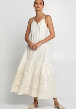 Discount Greek Archaic Kori Feather Strappy Maxi Dress
