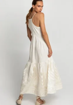Discount Greek Archaic Kori Feather Strappy Maxi Dress