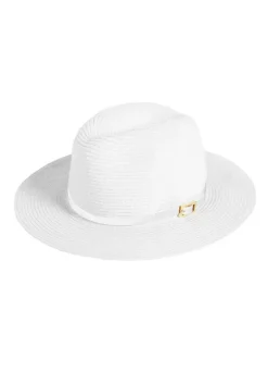 Fashion Melissa Odabash Fedora Hat White/White