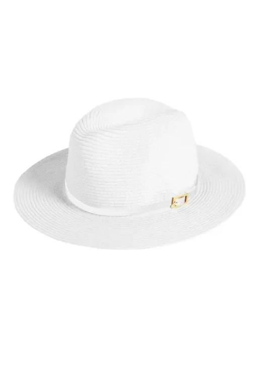 Fashion Melissa Odabash Fedora Hat White/White
