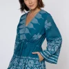 New Juliet Dunn Flare Sleeve Playsuit Dhaka Petrol