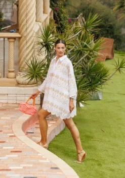 Discount Sundress Flora Kaftan White/Gold