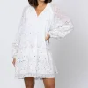 Outlet Juliet Dunn Frill Mosaic Mini Dress White