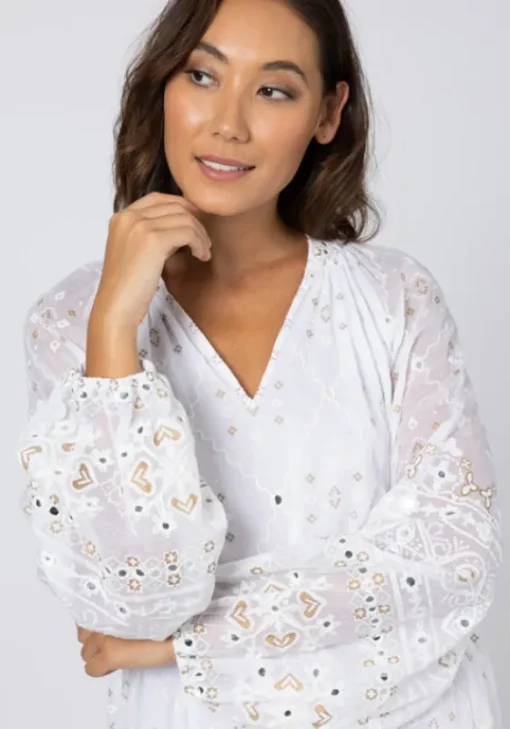 Outlet Juliet Dunn Frill Mosaic Mini Dress White