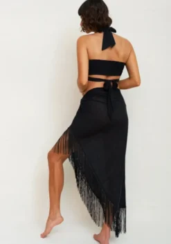Sale Pitusa Fringe Sarong Black