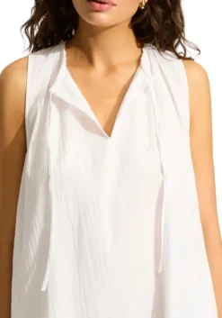 Hot Seafolly Gathered Neck Mini Dress