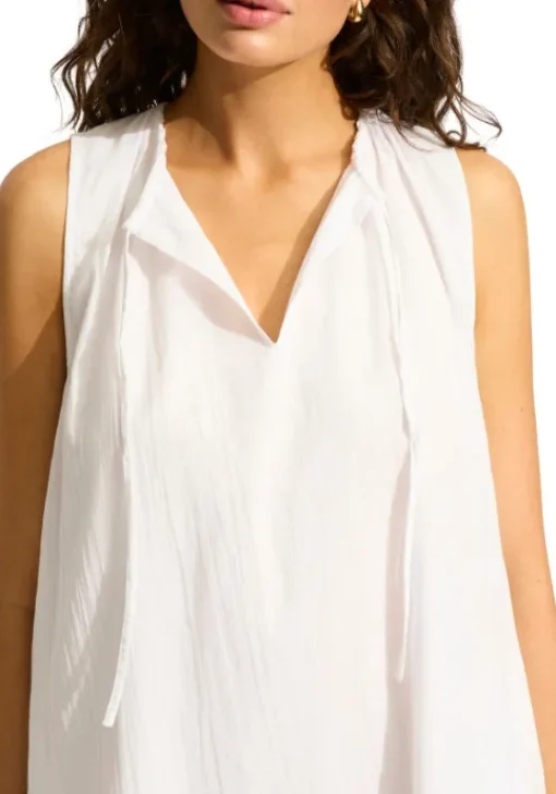 Hot Seafolly Gathered Neck Mini Dress