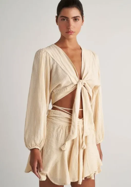 Hot Pearl & Caviar Gauze Skort Butter