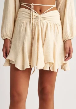 Hot Pearl & Caviar Gauze Skort Butter