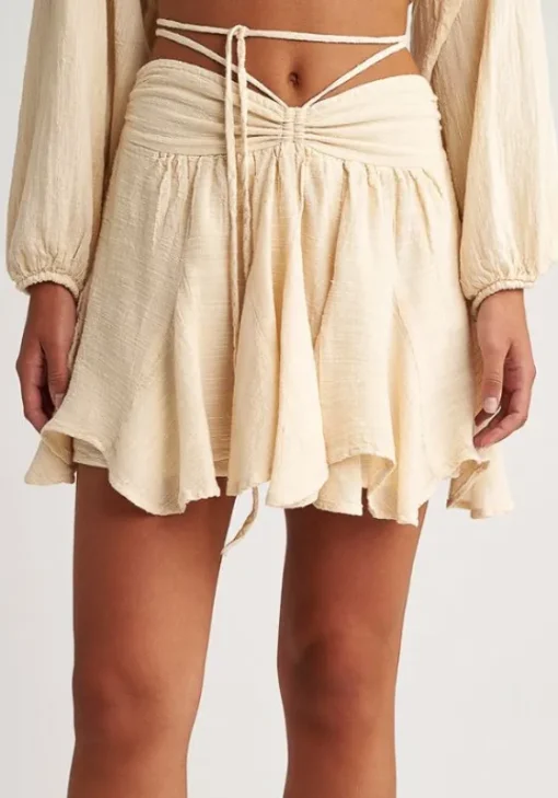 Hot Pearl & Caviar Gauze Skort Butter