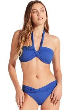 Discount Seafolly Goddess Bandeau Bikini Azure