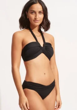 New Seafolly Goddess Bandeau Bikini Black