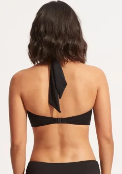 New Seafolly Goddess Bandeau Bikini Black