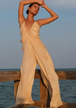 Best Pitusa Goddess Ruched Jumpsuit Melon