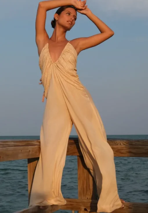 Best Pitusa Goddess Ruched Jumpsuit Melon