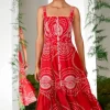 Discount Charo Ruiz Graba Long Dress Red Nelum