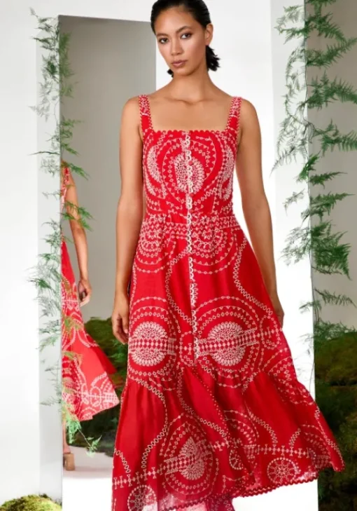 Discount Charo Ruiz Graba Long Dress Red Nelum