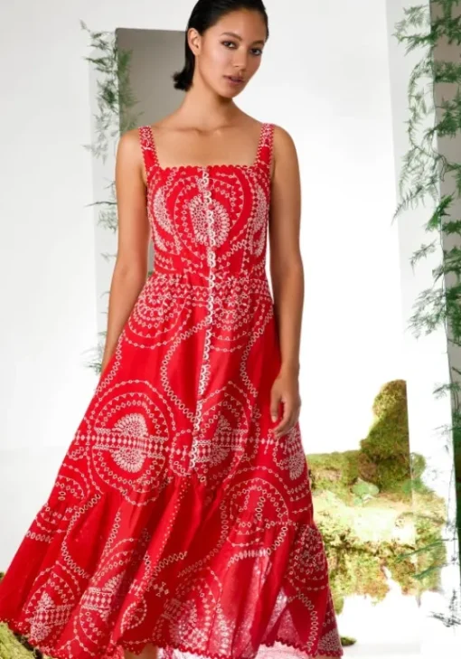 Discount Charo Ruiz Graba Long Dress Red Nelum