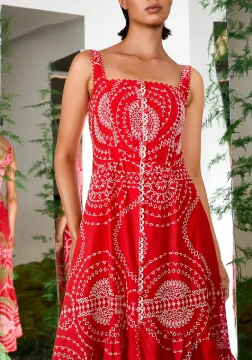 Discount Charo Ruiz Graba Long Dress Red Nelum
