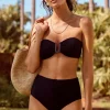 Clearance Sea Level Honeycomb Bandeau Bikini Black