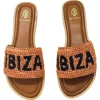 New De Siena Ibiza Raffia Sandals Tobacco Black