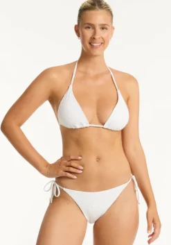 New Sea Level Interlace Triangle Bikini White
