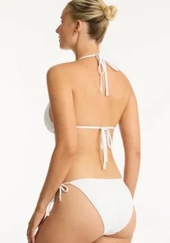 New Sea Level Interlace Triangle Bikini White