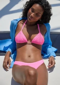 Hot PQ Swim Isla Triangle Bikini Vivid Pink