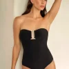 Online JETS Swimwear Jetset Bandeau Swimsuit Black