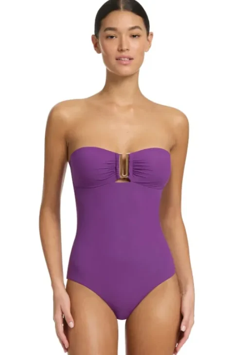 Online JETS Swimwear Jetset Bandeau Swimsuit Amethyst
