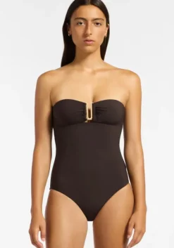 Sale JETS Swimwear Jetset Bandeau Swimsuit Chocolate
