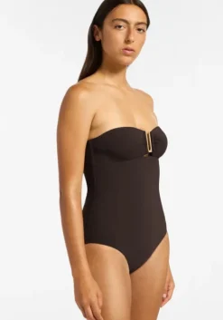 Sale JETS Swimwear Jetset Bandeau Swimsuit Chocolate
