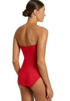 Hot JETS Swimwear Jetset Bandeau Swimsuit Rosso