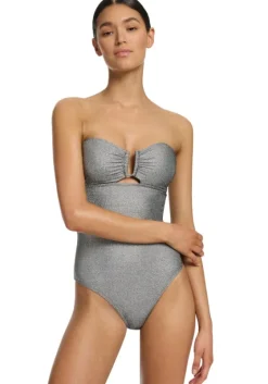 Best JETS Swimwear Jetset Bandeau Swimsuit Silver