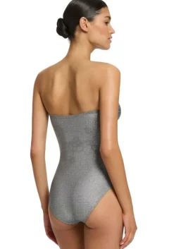 Best JETS Swimwear Jetset Bandeau Swimsuit Silver