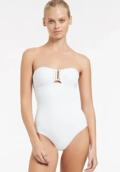 Fashion JETS Swimwear Jetset Bandeau Swimsuit White