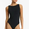 Fashion JETS Swimwear Jetset High Leg Tank Swimsuit Black