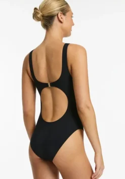 Fashion JETS Swimwear Jetset High Leg Tank Swimsuit Black