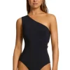 Hot JETS Swimwear Jetset Lien One Shoulder Swimsuit Black