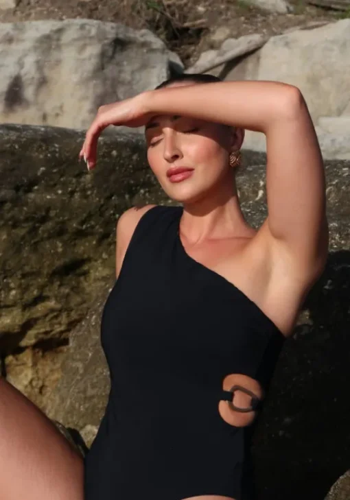 Hot JETS Swimwear Jetset Lien One Shoulder Swimsuit Black