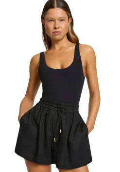 Best JETS Swimwear Jetset Linen Short Black