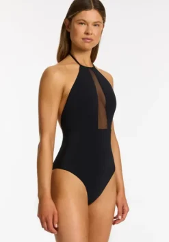 Fashion JETS Swimwear Jetset Lure High Neck Swimsuit Black
