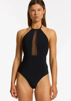 Fashion JETS Swimwear Jetset Lure High Neck Swimsuit Black
