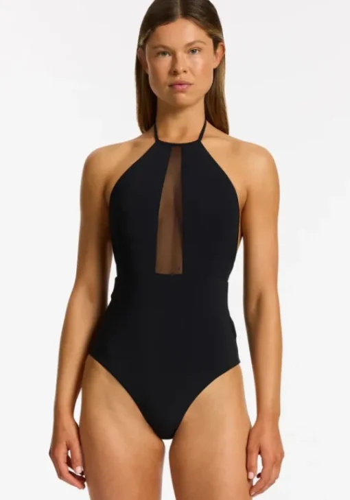 Fashion JETS Swimwear Jetset Lure High Neck Swimsuit Black