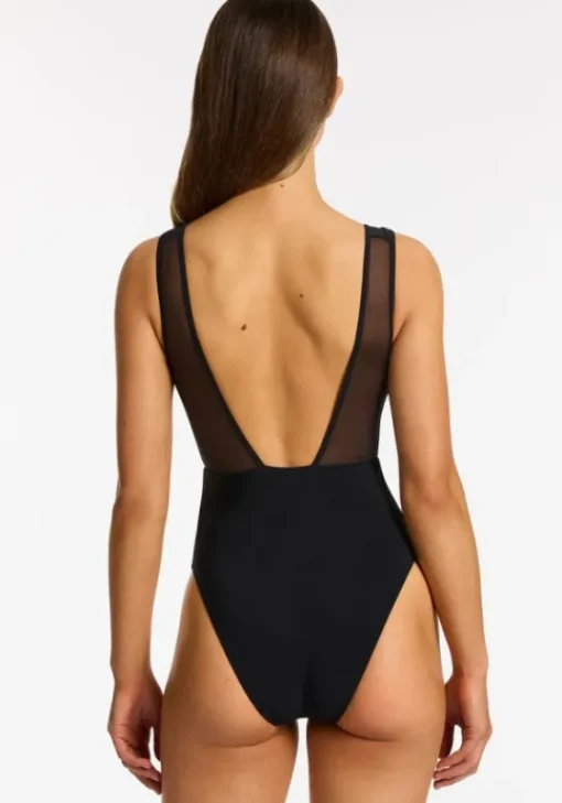 Clearance JETS Swimwear Jetset Lure Plunge Swimsuit Black