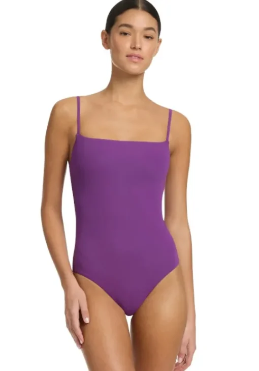 Fashion JETS Swimwear Jetset Tank Swimsuit Amethyst