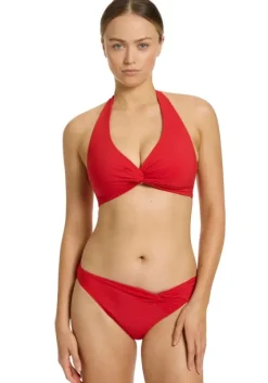 Hot JETS Swimwear Jetset Twist Front Halter Bikini Rosso