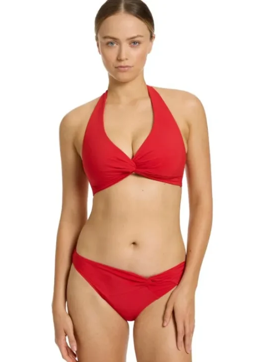 Hot JETS Swimwear Jetset Twist Front Halter Bikini Rosso