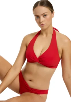 Hot JETS Swimwear Jetset Twist Front Halter Bikini Rosso